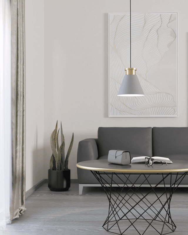 Stylish lamp in a living room